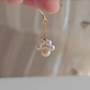 1 pair Natural Freshwater Pearls Cat Paw Earrings 18K Gold-plated Hook Handmade Jewelry DIY