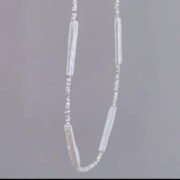 Long Baroque Necklace Natural Freshwater Pearls Silver Beads Material Kid Handmade Jewelry DIY