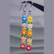 Colorful Sunflower Earrings Beading DIY Material Kit Handmade Jewelry