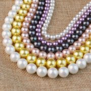 Imitation Pearls Pink Purple White Gold Grey Glass Pearls for Jewelry Making