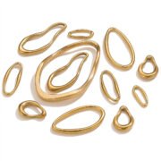 10pcs/lot Stainless Steel Irregular Circles Geometric Jewelry Charms for Women Men DIY Pendant Connectors for Jewelry Making