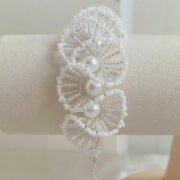 DIY White Lace Vintage Pearl Bracelet Necklace Earrings Material Kit for Jewelry Making