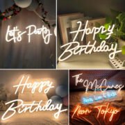 Happy Birthday Custom Personalized Neon Sign Customizable Text, Color & Size Free Design USB LED Neon Sign
